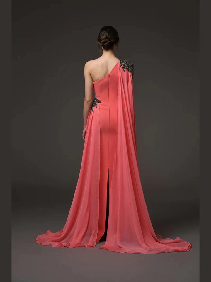 Coral Embroidered Dress