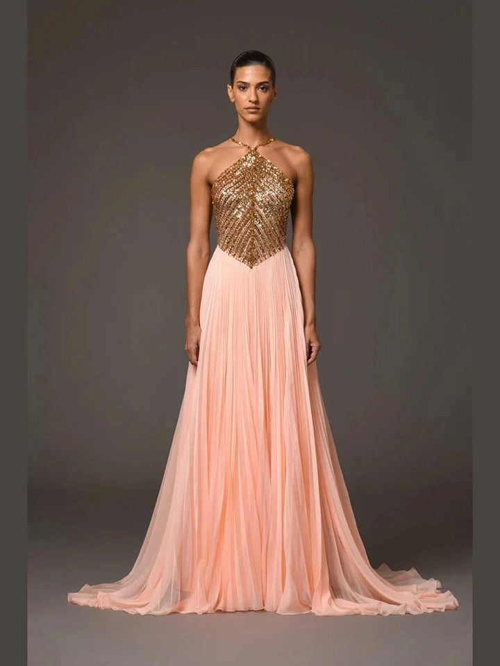 Peach Halter Dress