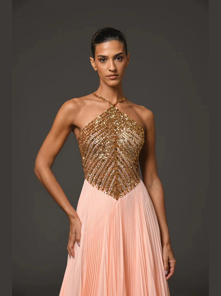 Peach Halter Dress