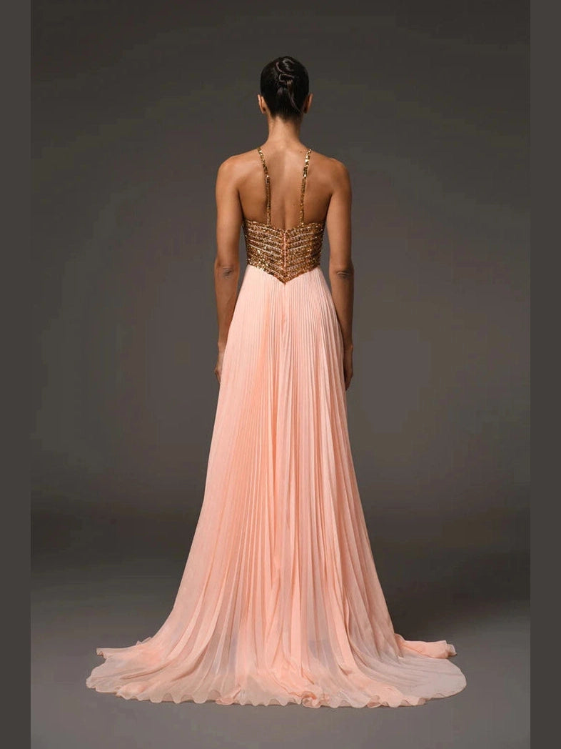 Peach Halter Dress