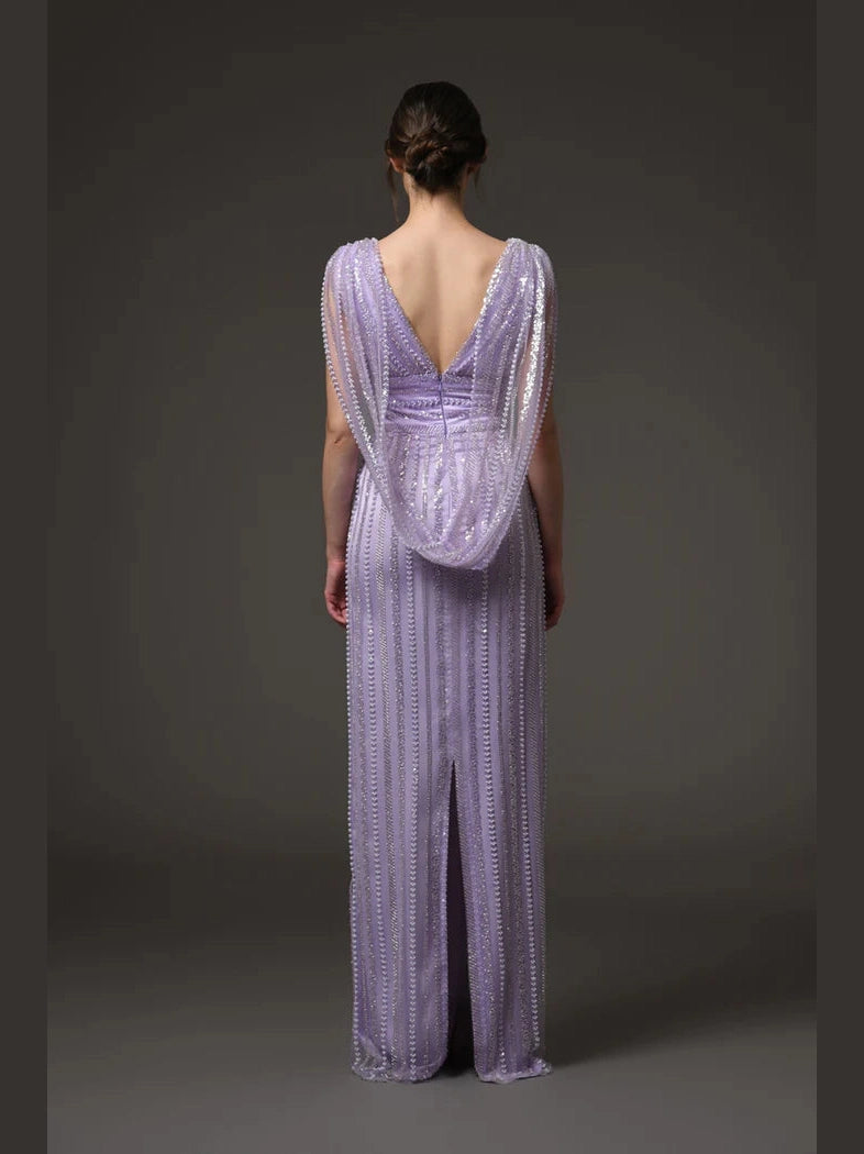 Lilac Tulle Embroidered Dress