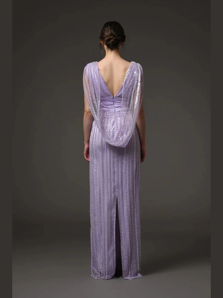 Lilac Tulle Embroidered Dress