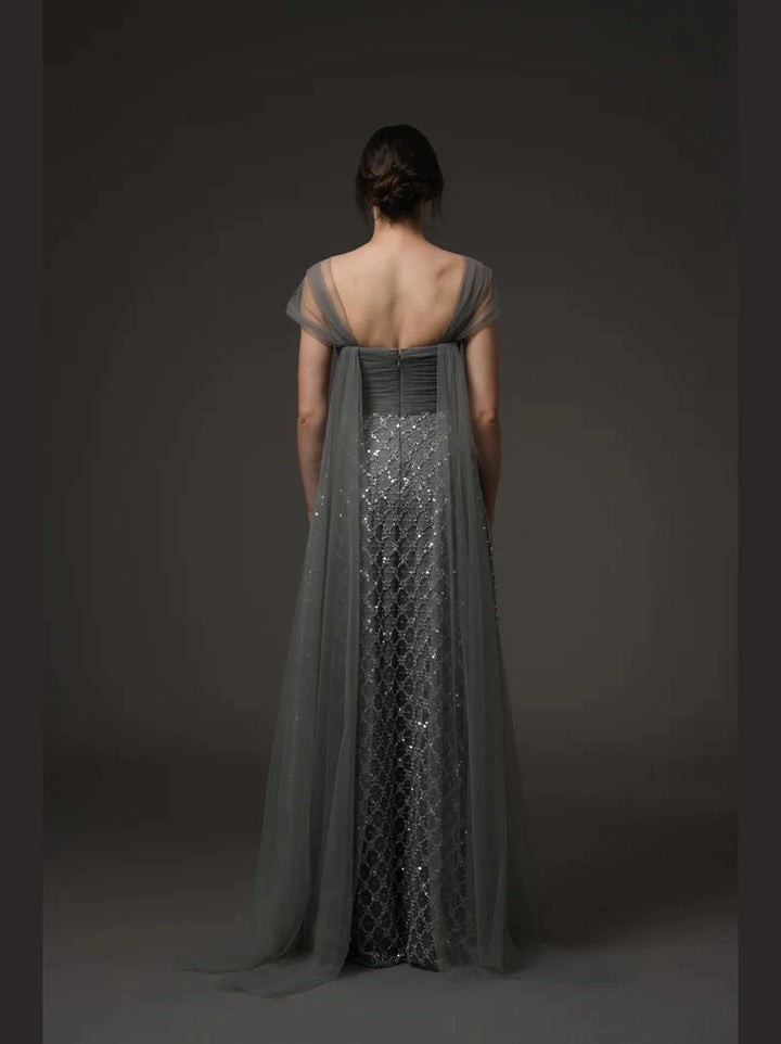 Embroidered Tulle Dress wih Crsytals