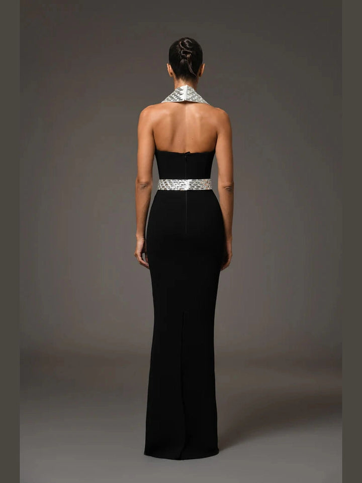 Baguette Embroidered Crepe Dress