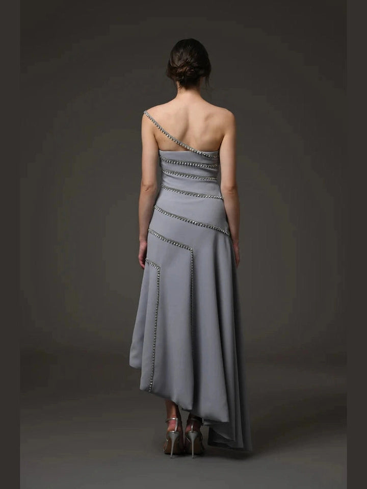 Grey Crepe Dress