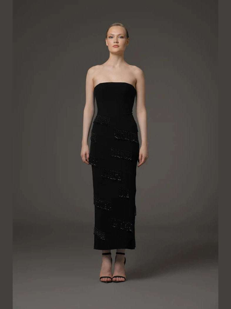 Layered Beaded Fringe Dress