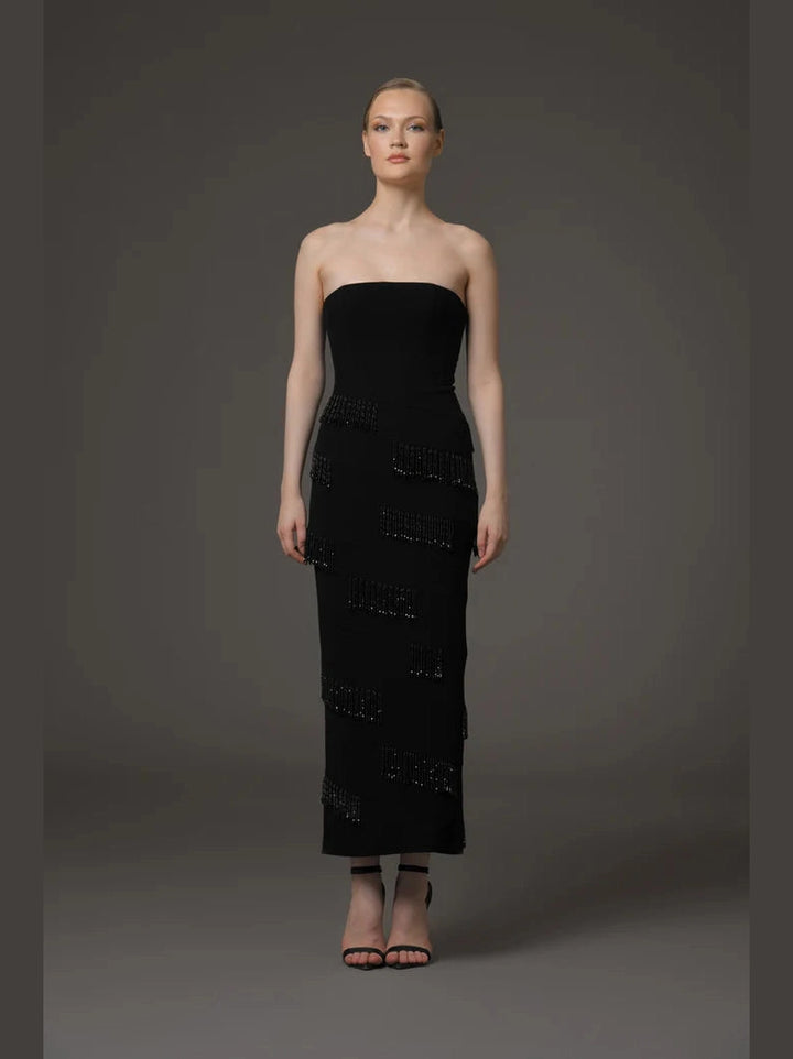 Layered Beaded Fringe Dress