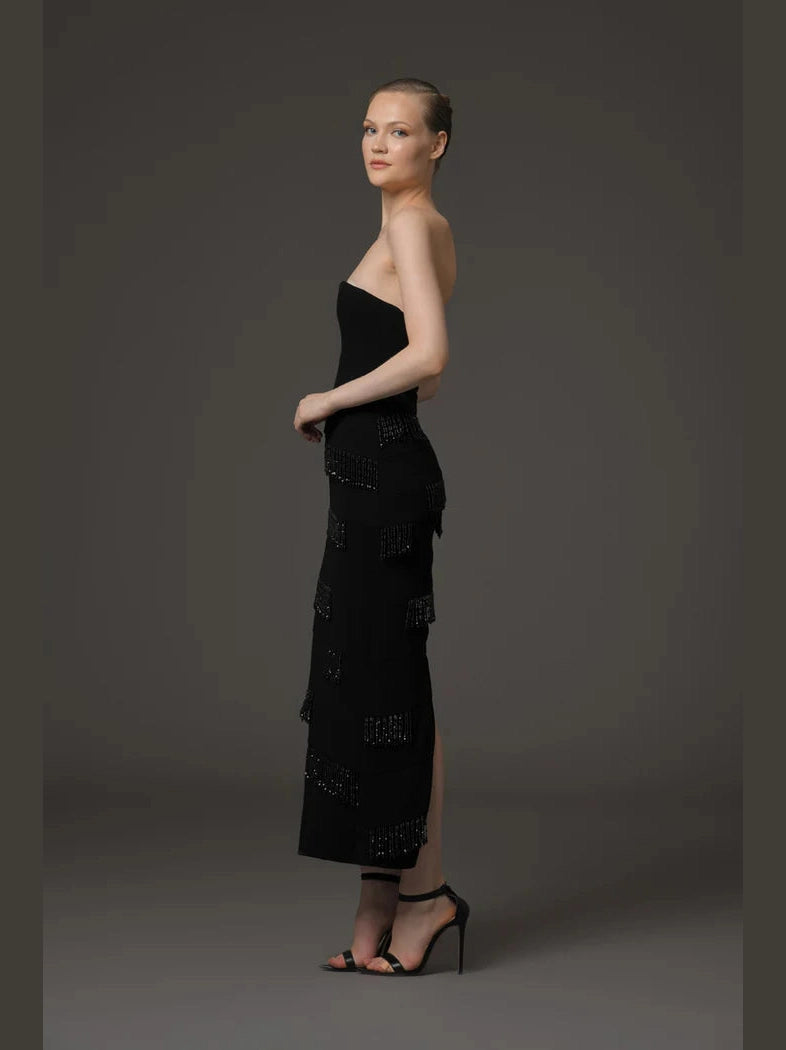 Layered Beaded Fringe Dress