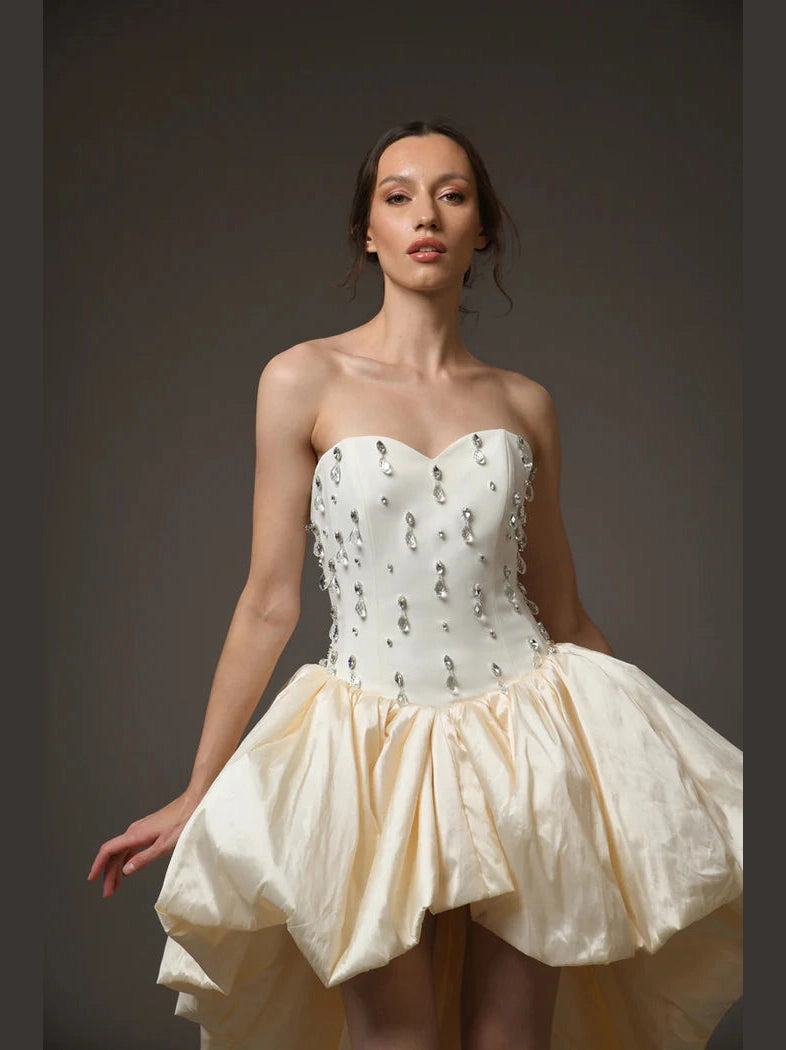 Corset Crepe Short Dress