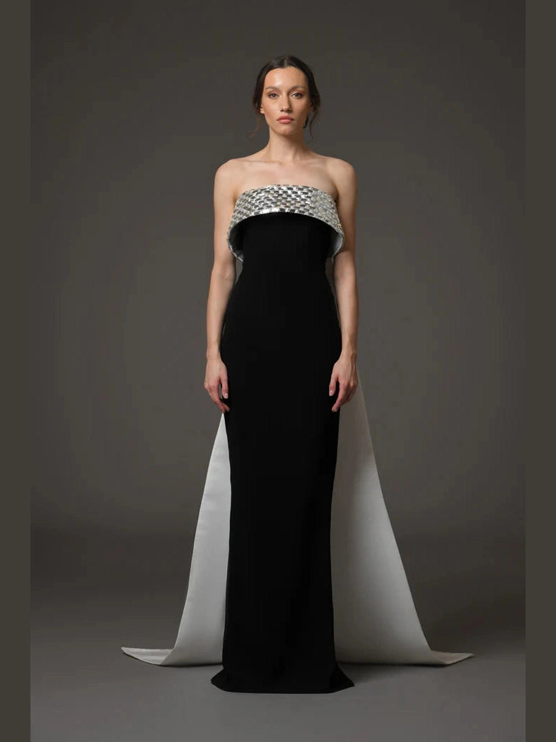 Corset Crepe Dress with Radzimir Train