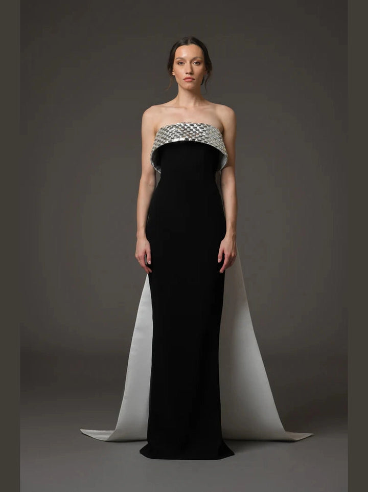 Corset Crepe Dress with Radzimir Train