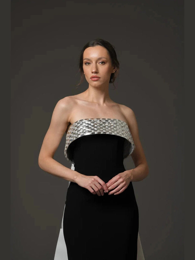 Corset Crepe Dress with Radzimir Train