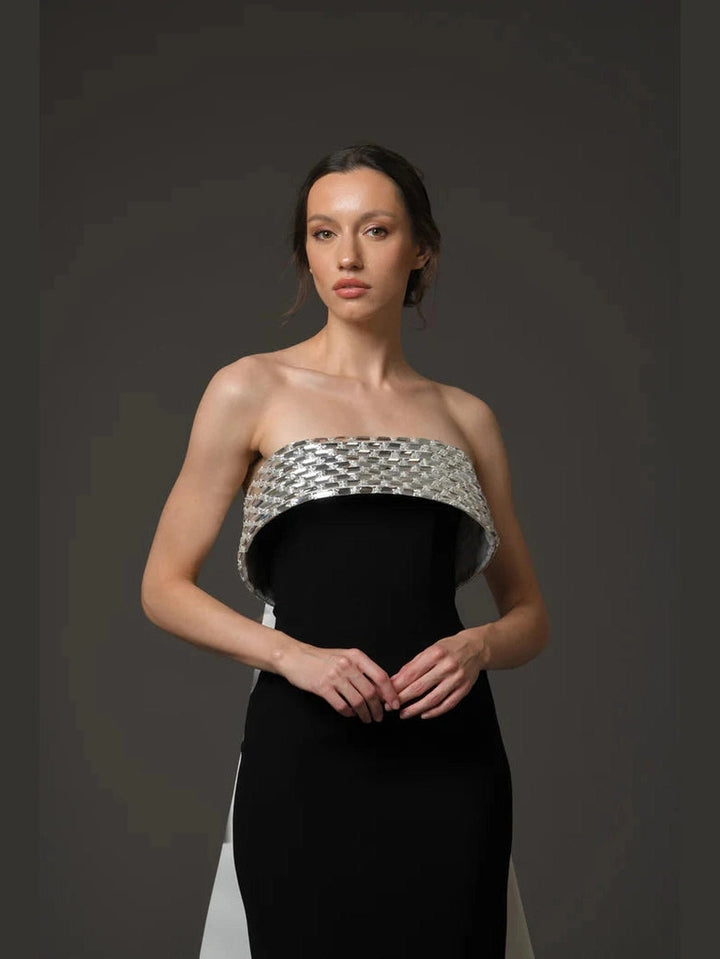 Corset Crepe Dress with Radzimir Train