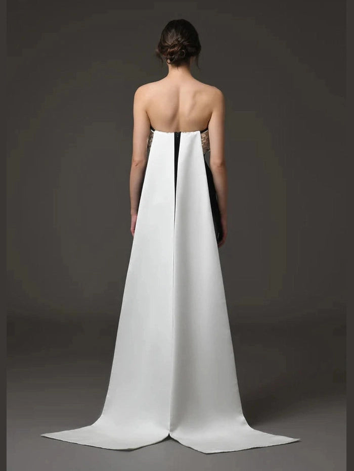 Corset Crepe Dress with Radzimir Train