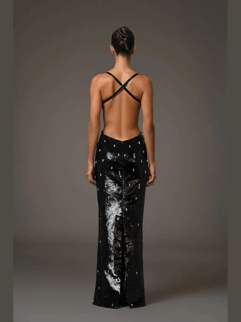 Embroidered Sequin Dress