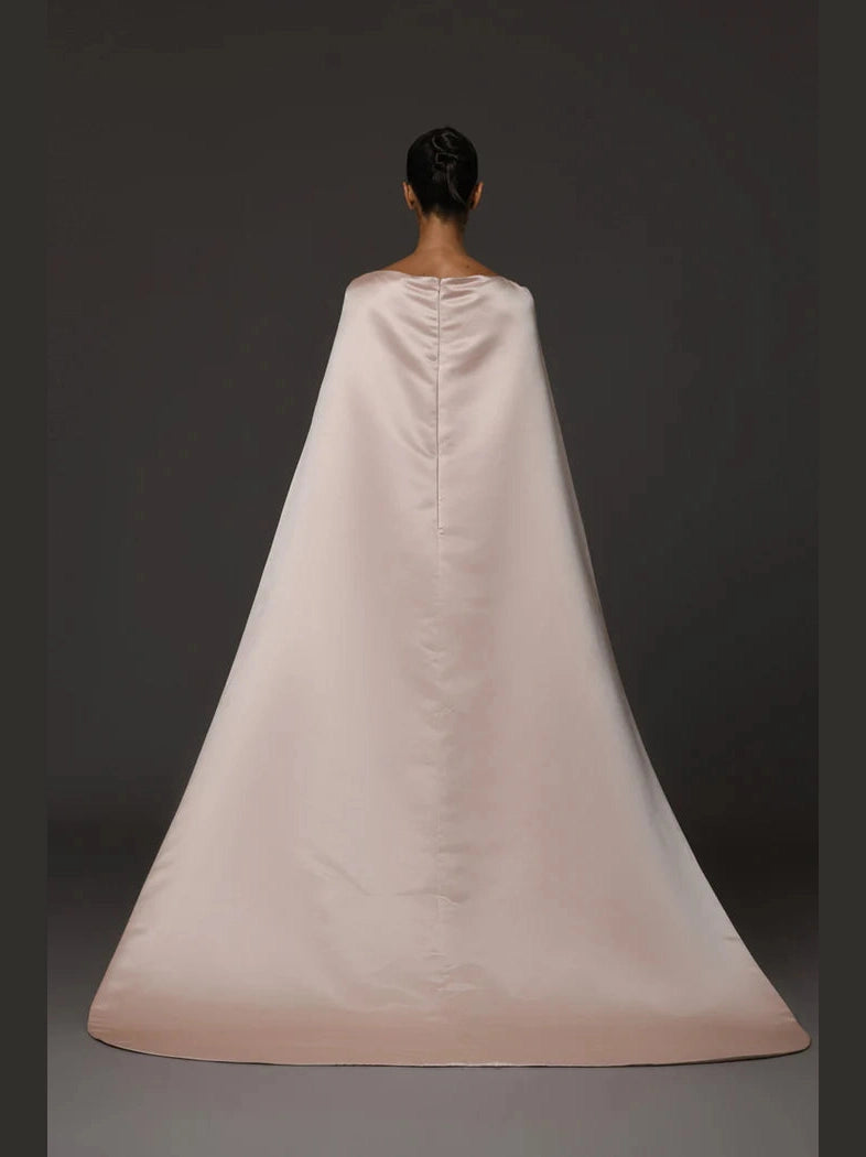 Nude Corseted Crêpe Dress