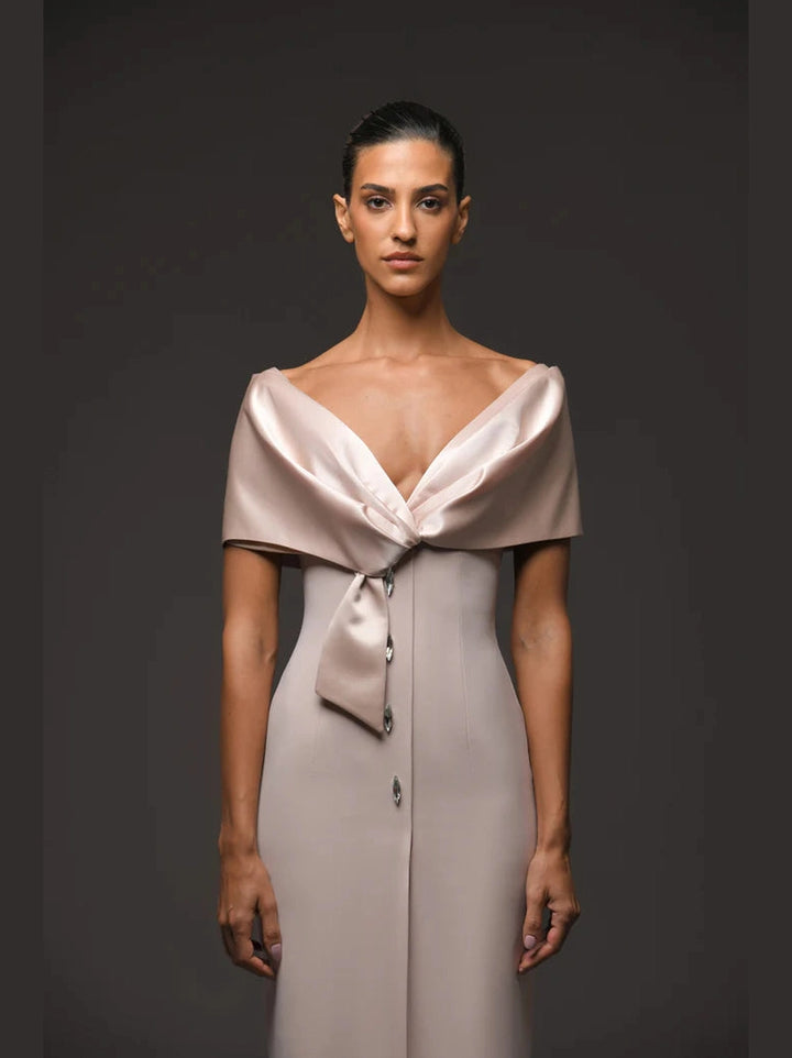 Nude Crêpe Dress