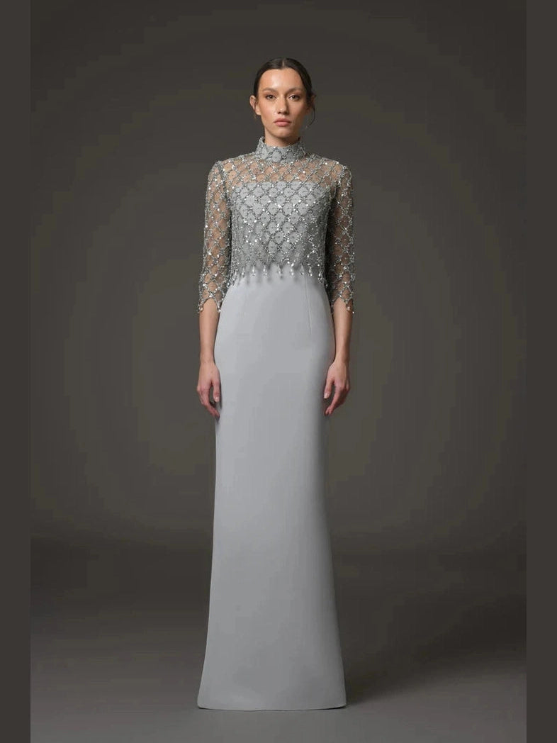 Tulle Embroidered Crystal Dress