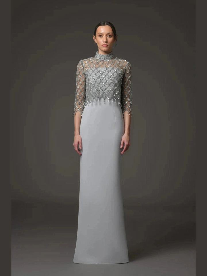 Tulle Embroidered Crystal Dress