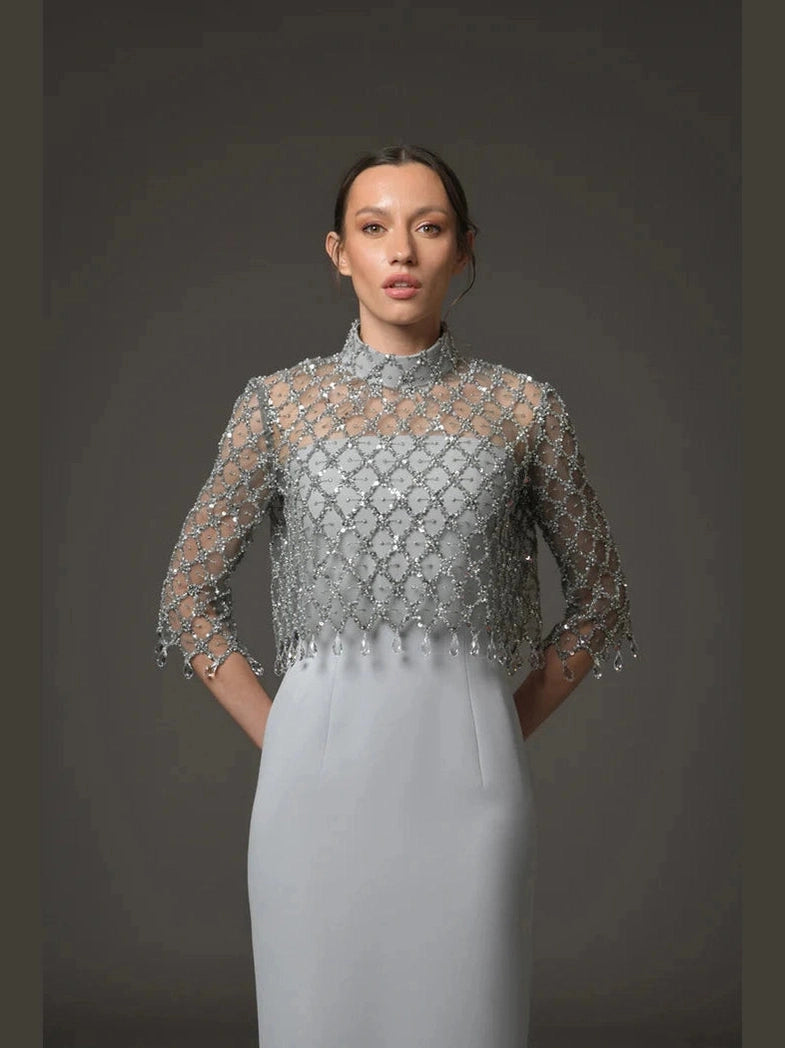 Tulle Embroidered Crystal Dress