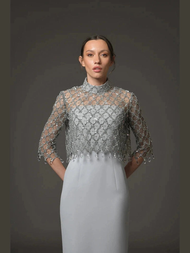 Tulle Embroidered Crystal Dress