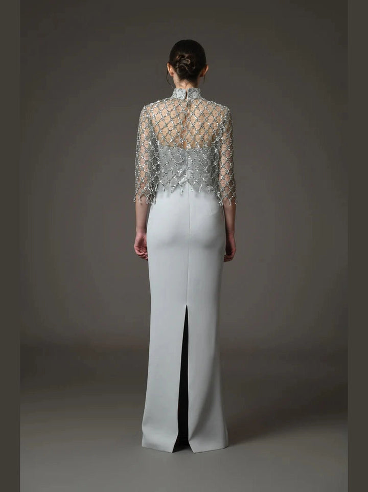 Tulle Embroidered Crystal Dress