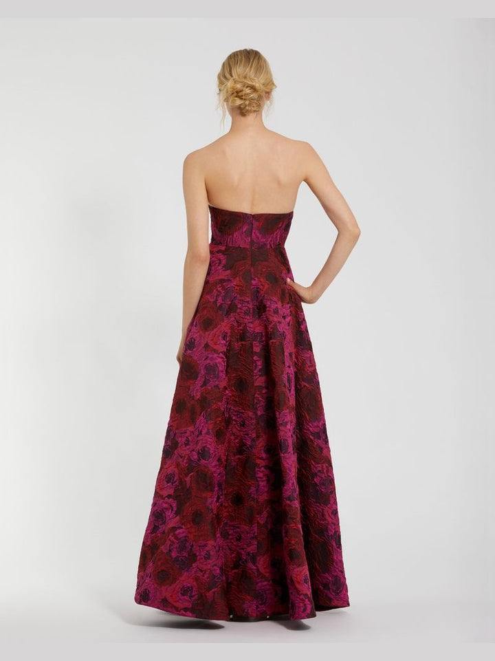 Brocade High Low A Line Gown