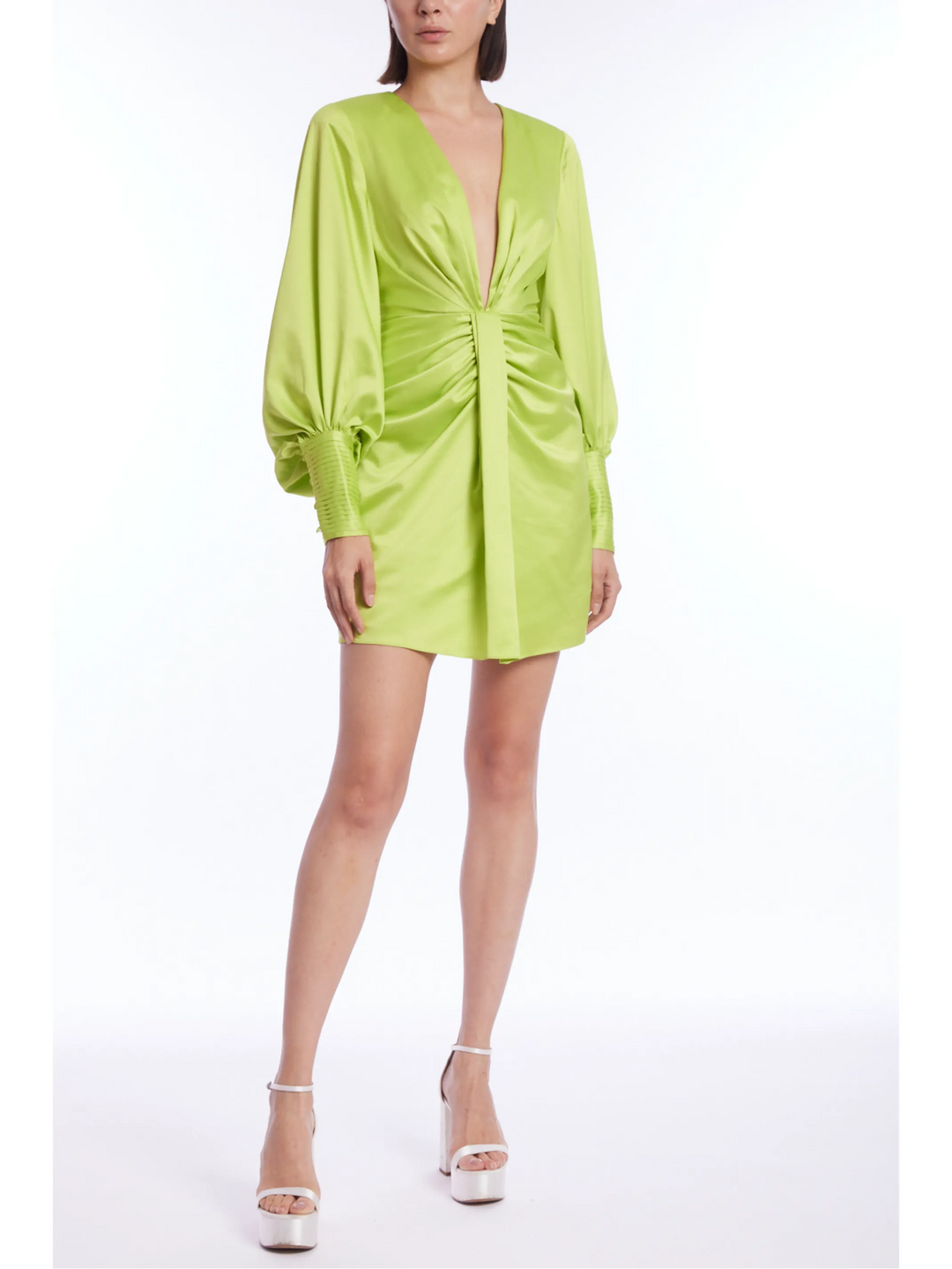 Front Drop Shirt Dress With Bishop Sleeves