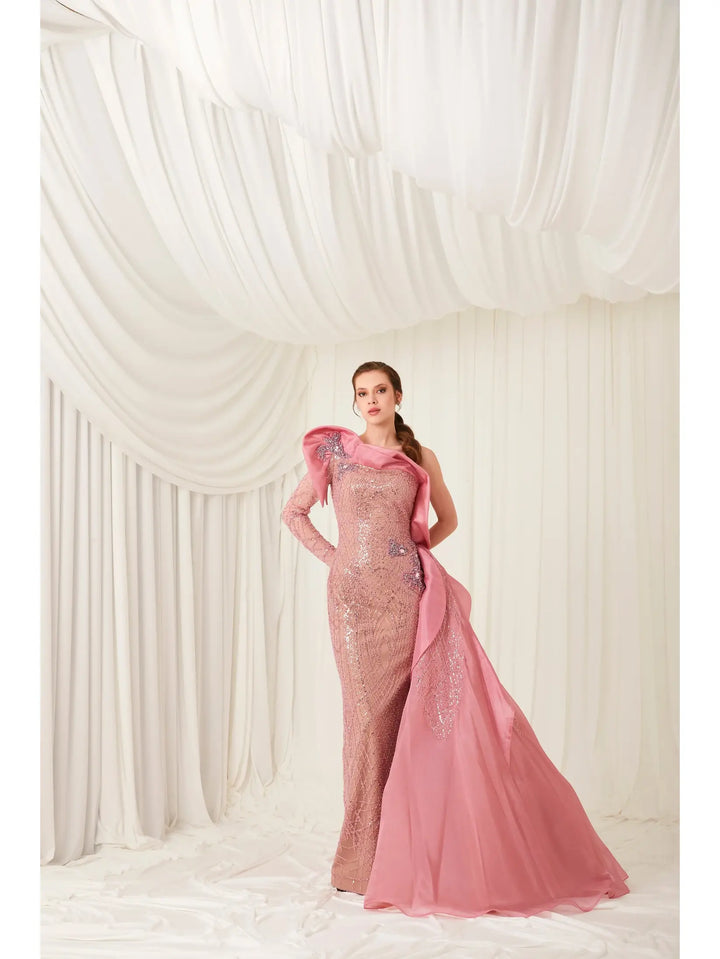 Beaded sequins/Organza Gown