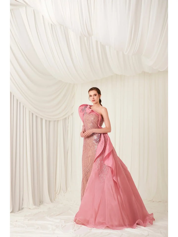 Beaded sequins/Organza Gown