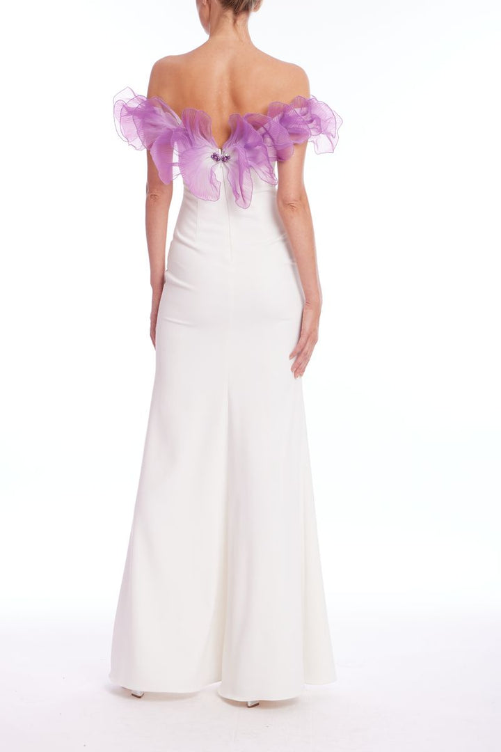 Off the Shoulder 3D Floral Gown