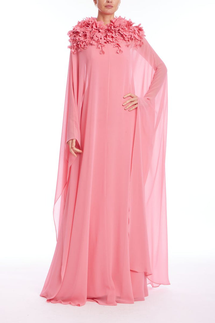 High Neck Georgette Caftan Gown