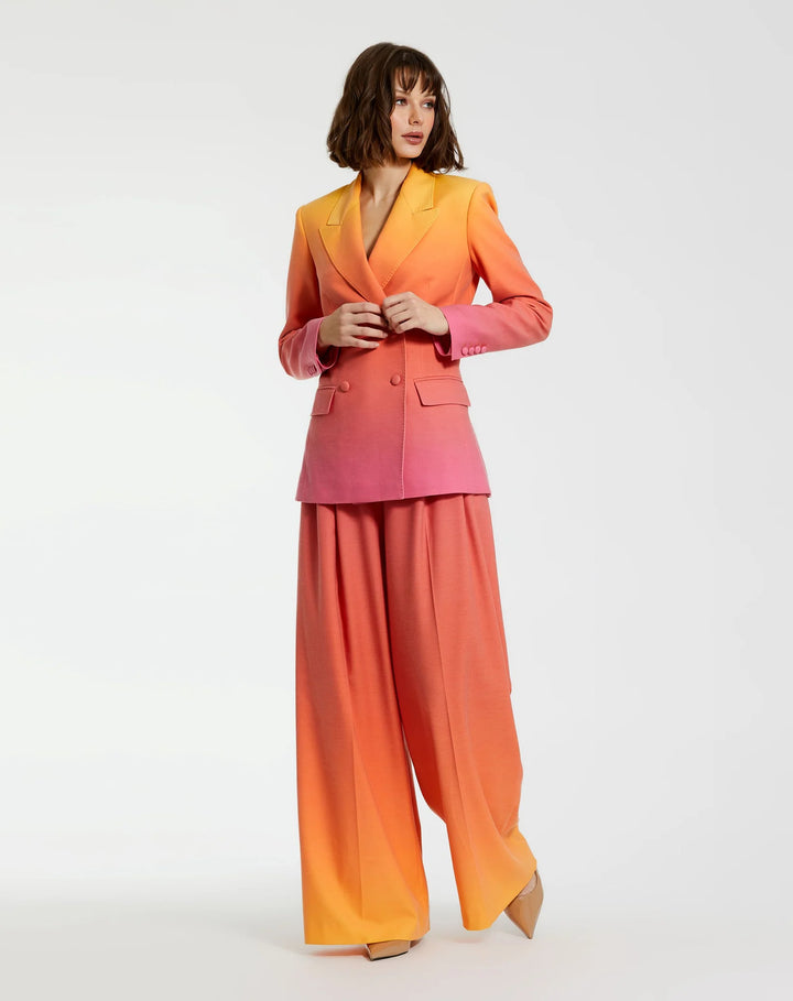 Ombre Crepe Wide Leg Trousers