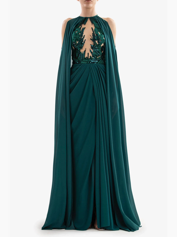 EMERALD CREPE DRESS