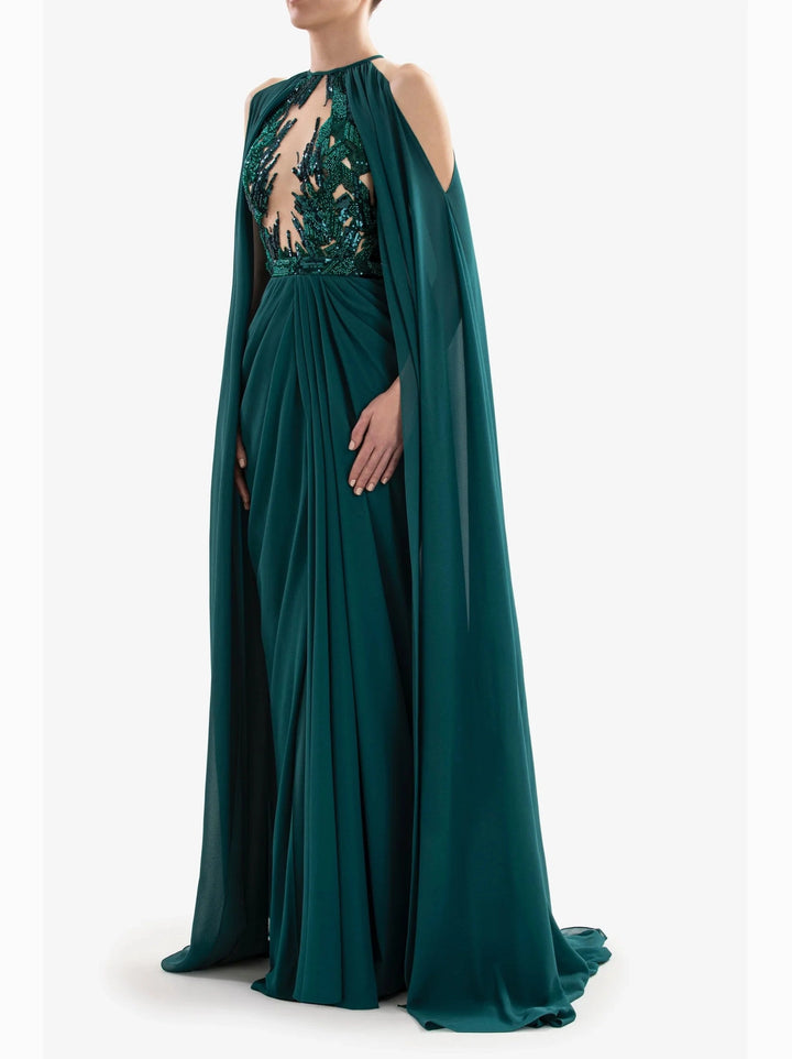 EMERALD CREPE DRESS
