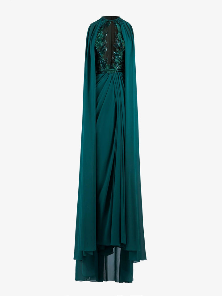 EMERALD CREPE DRESS