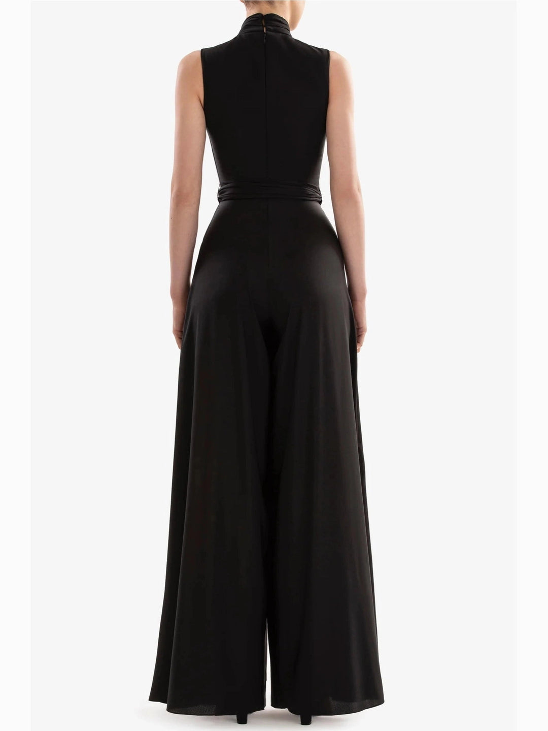 JET BLACK SATIN CHARMEUSE