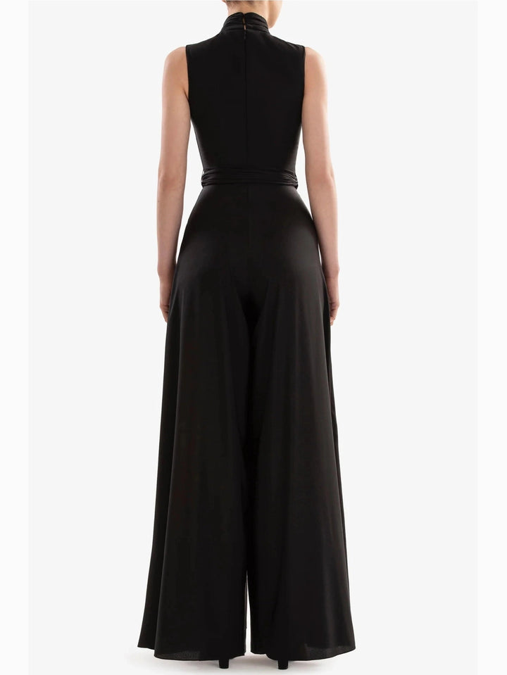 JET BLACK SATIN CHARMEUSE