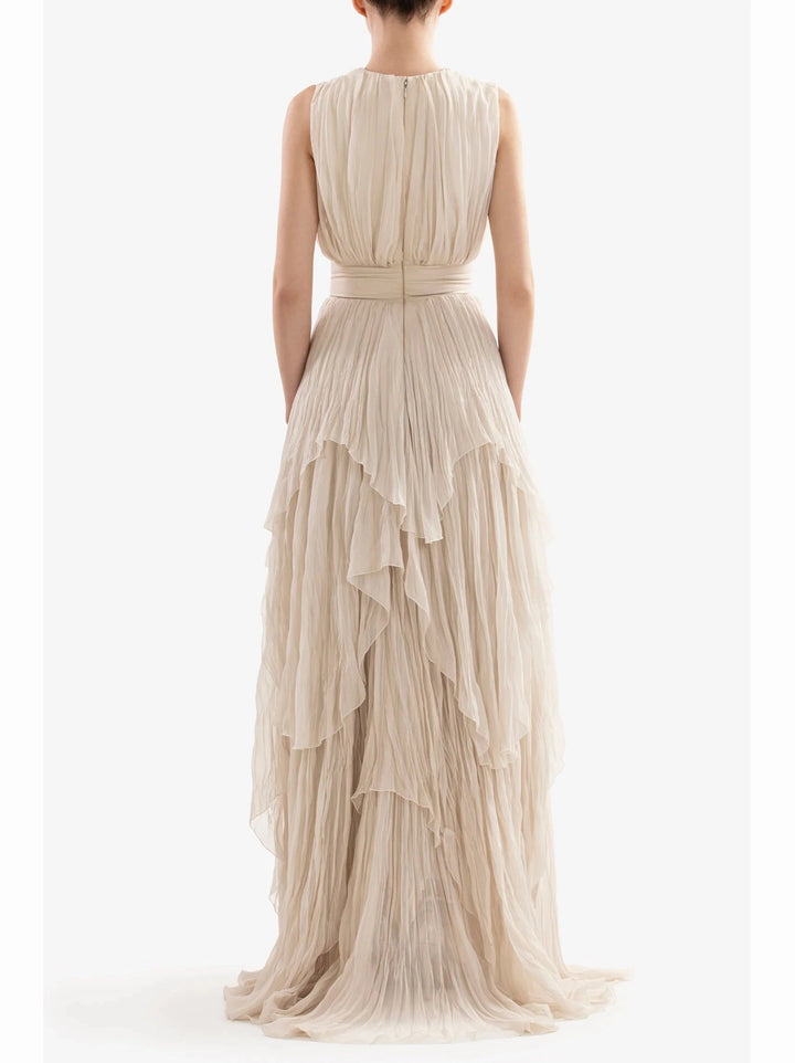 NUDE MUSLIN MIDI DRESS