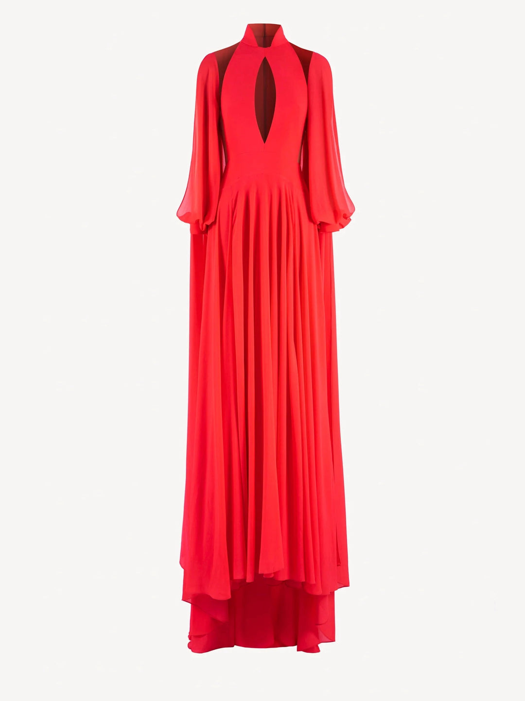 CORAL CREPE GEORGETTE DRESS