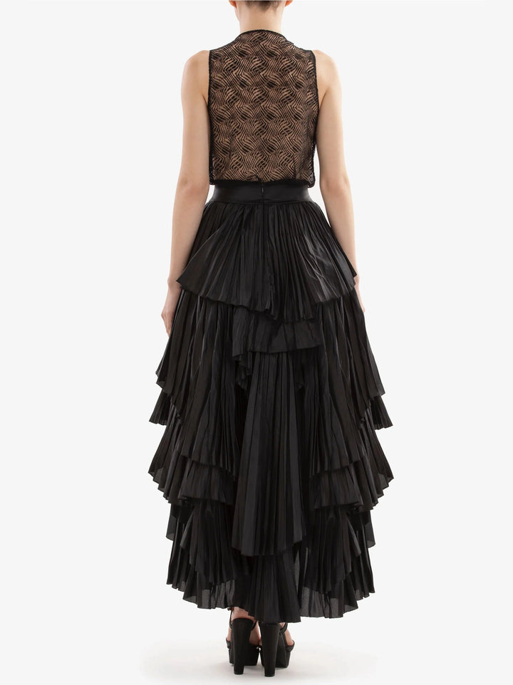 LAYERED TAFFETA SKIRT