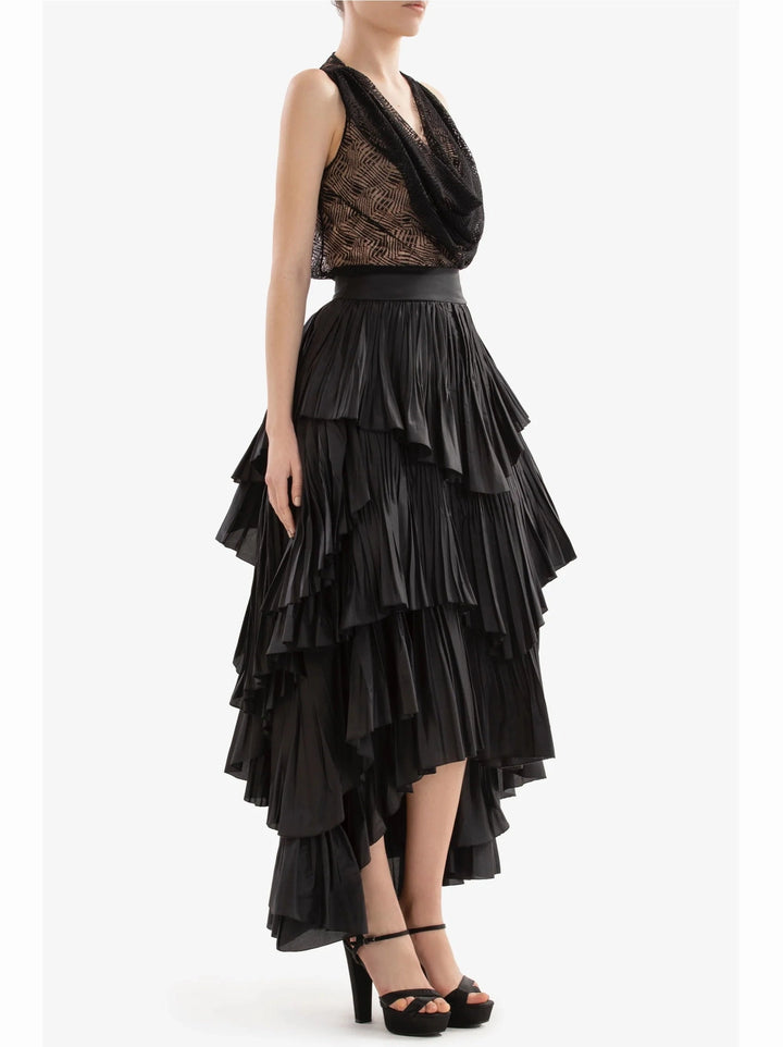 LAYERED TAFFETA SKIRT