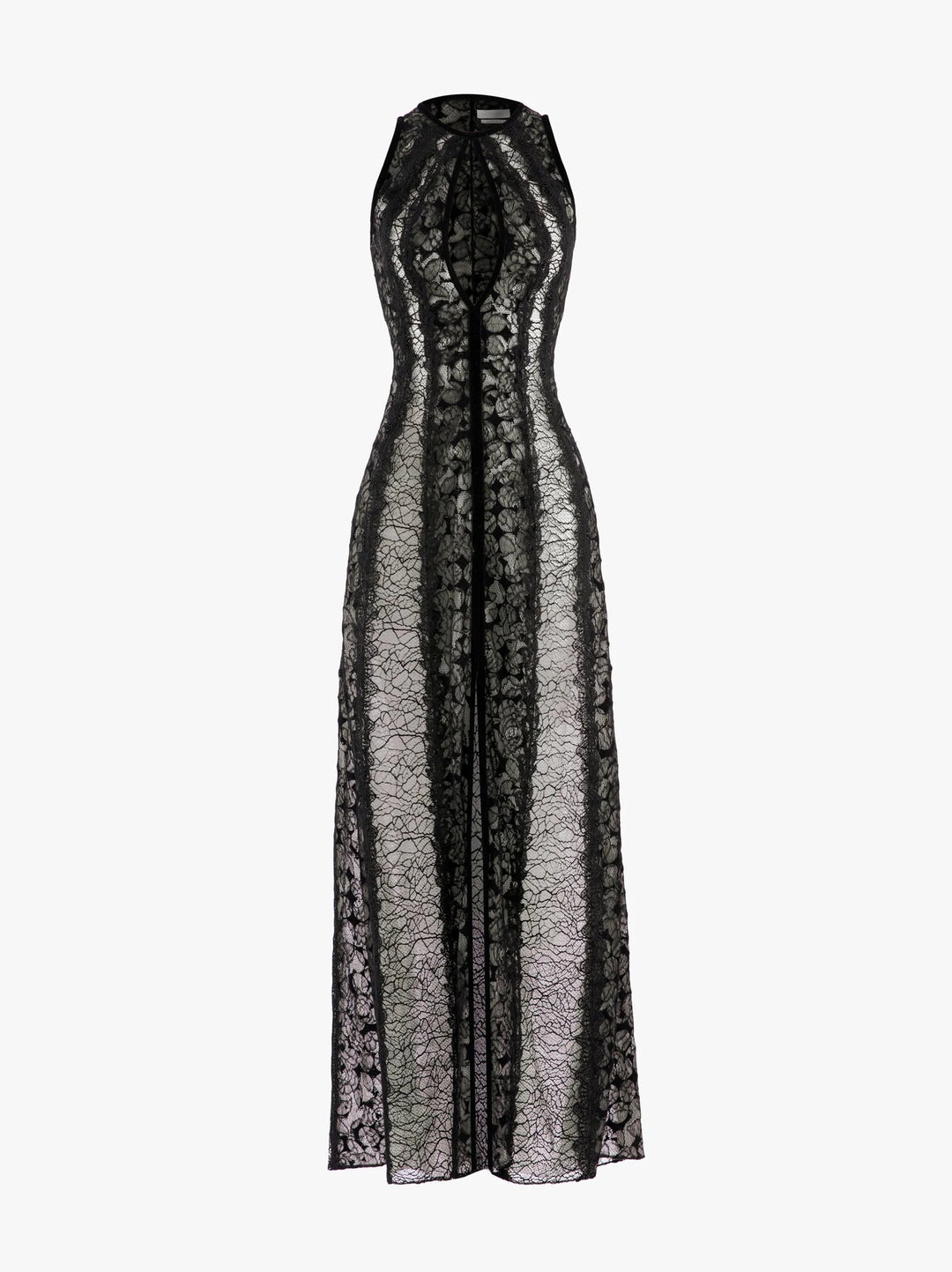 JET BLACK LACE LONG DRESS