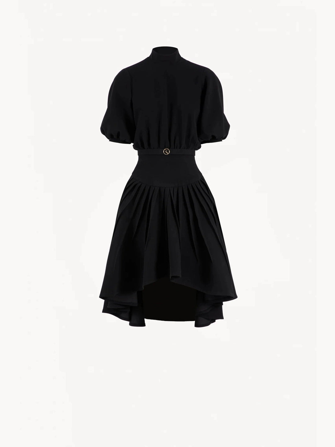 JET BLACK CREPE SHORT DRESS