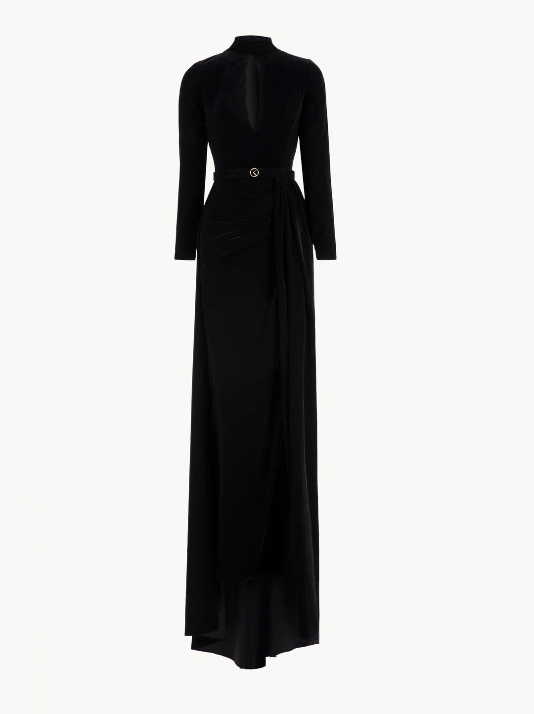 BLACK VELVET LONG DRESS