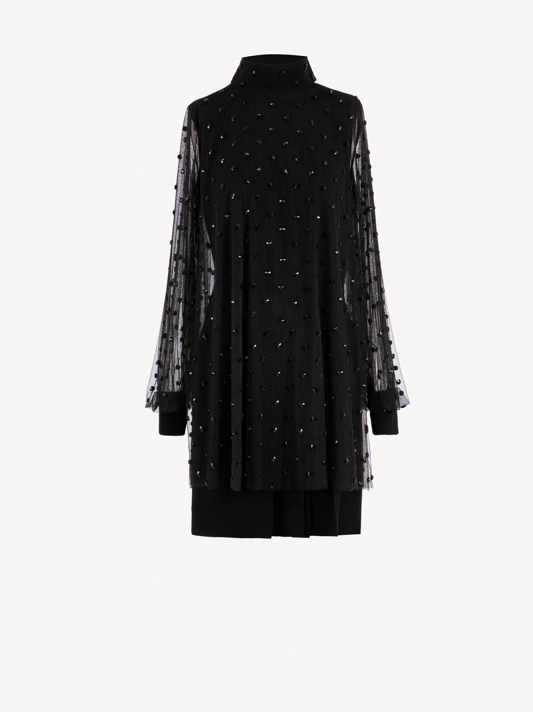 JET BLACK BEADED SHORT DRESS