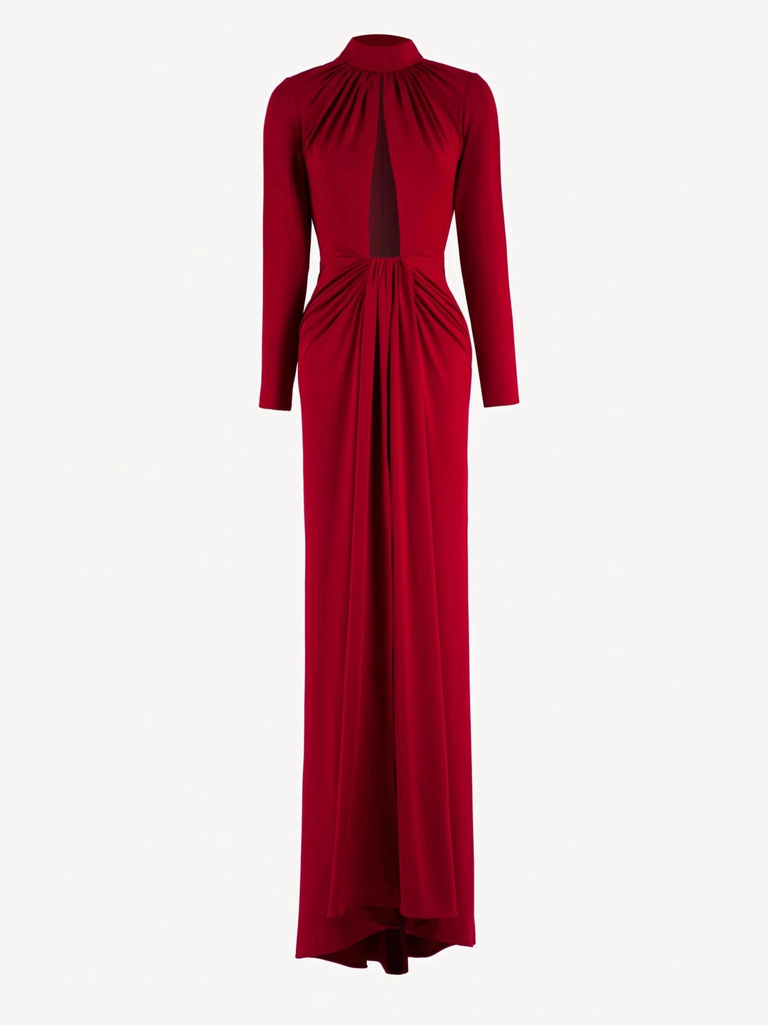 BURGANDY DRESS WITH GATHERED TOP