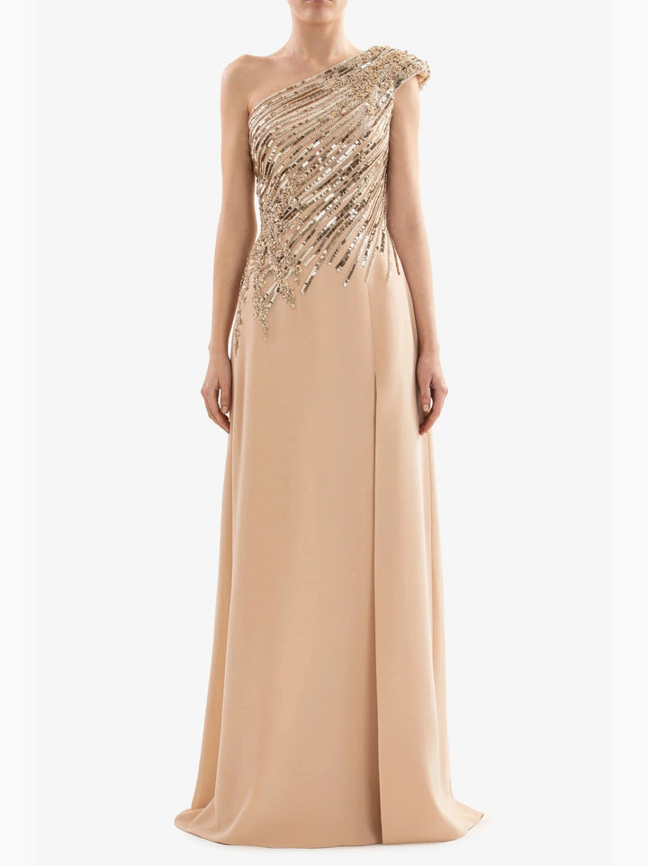 ONE SHOULDER SKIN DREPE DRESS