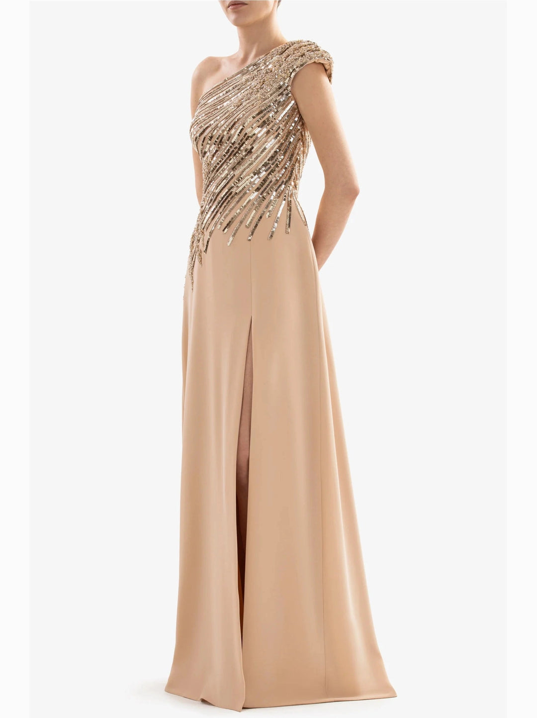 ONE SHOULDER SKIN DREPE DRESS