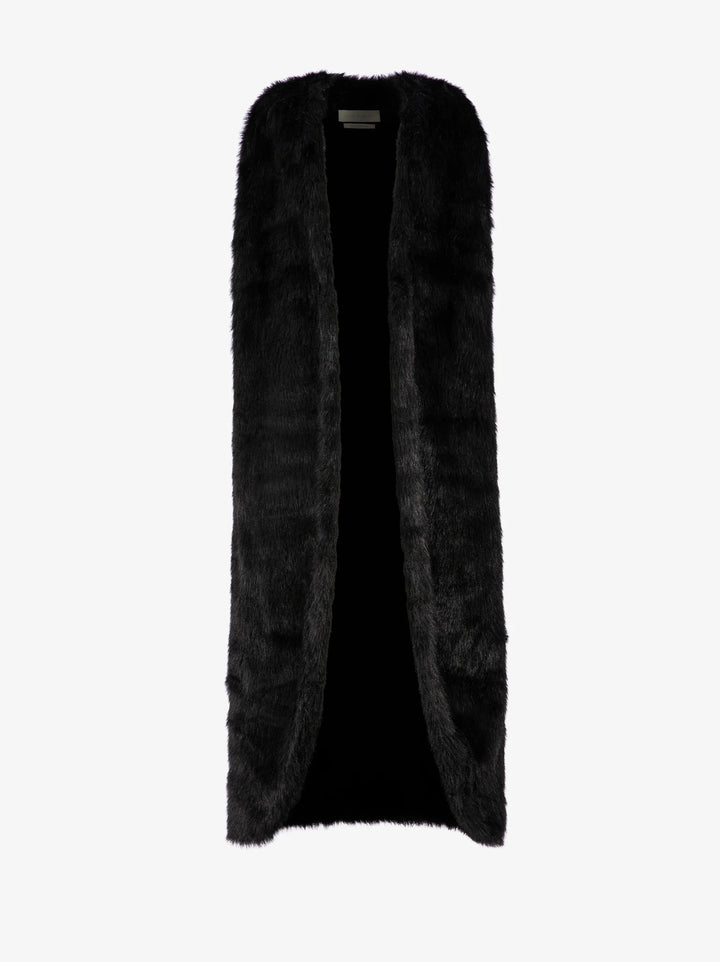BLACK LONG FUR COAT